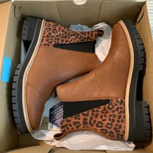 TOMS Brown and Leopard Print Ankle Boots